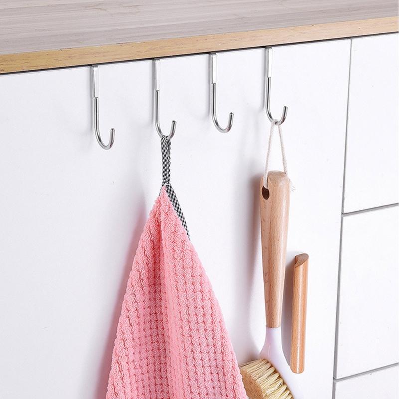 Drill free Door Back Hanger Stainless Steel Hook for Coat Hat Towel Storage Hook