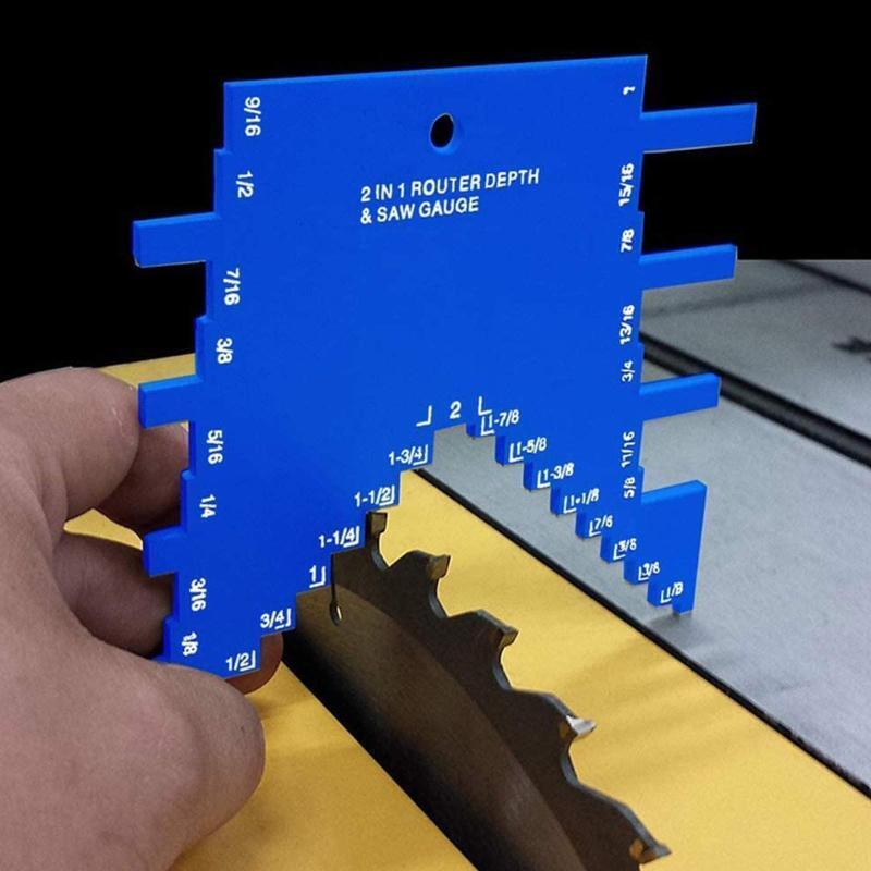 2 in 1 Mini Step Depth Gauge for Router & Table Saw Aluminum Alloy Woodworking