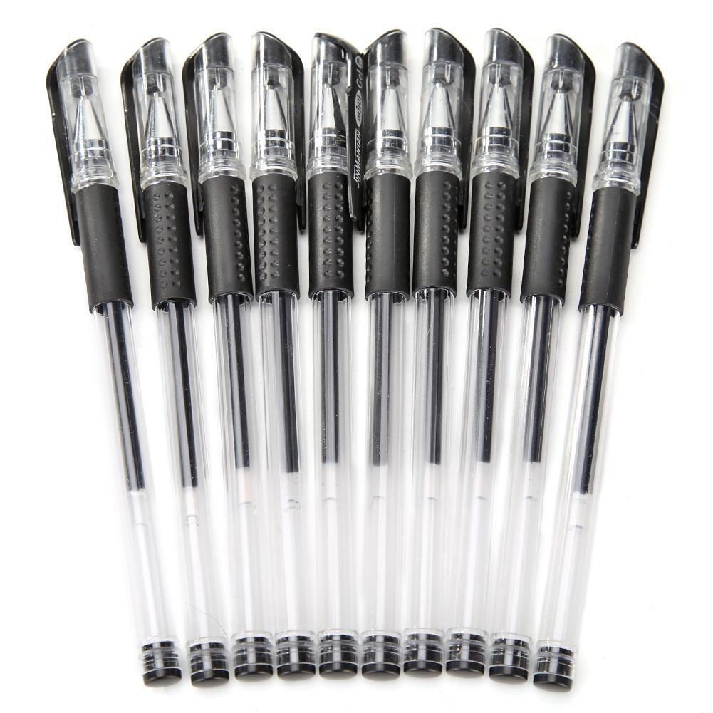 10pcs 0.5mm Neutral Black Refill Gel Pens Office School Supply Stationery