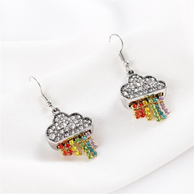 1.85X0.82inches Clouds & Rainbow Earrings Lovely Fashion Earrings for Women Girl