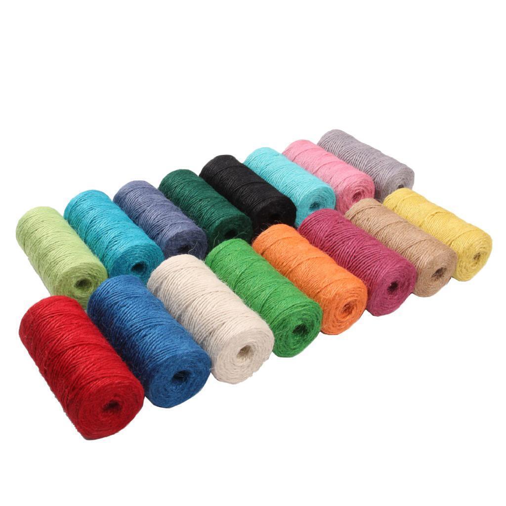 2 Roll 100m Jute Cord String Crafts DIY Gift Wrapping Twine Rope Red & Green