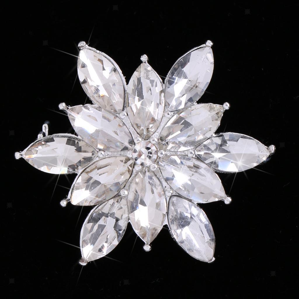 Fashion  Flower Diamante Brooch Rhinestone Pin Gift