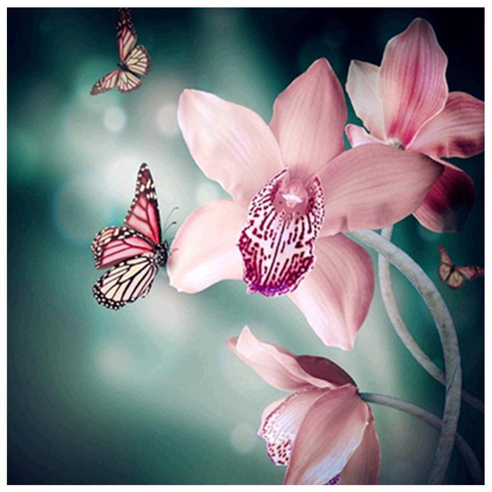 5D Diamond Painting Orchid Flower Embroidery Cross Stitch Craft Home Decor