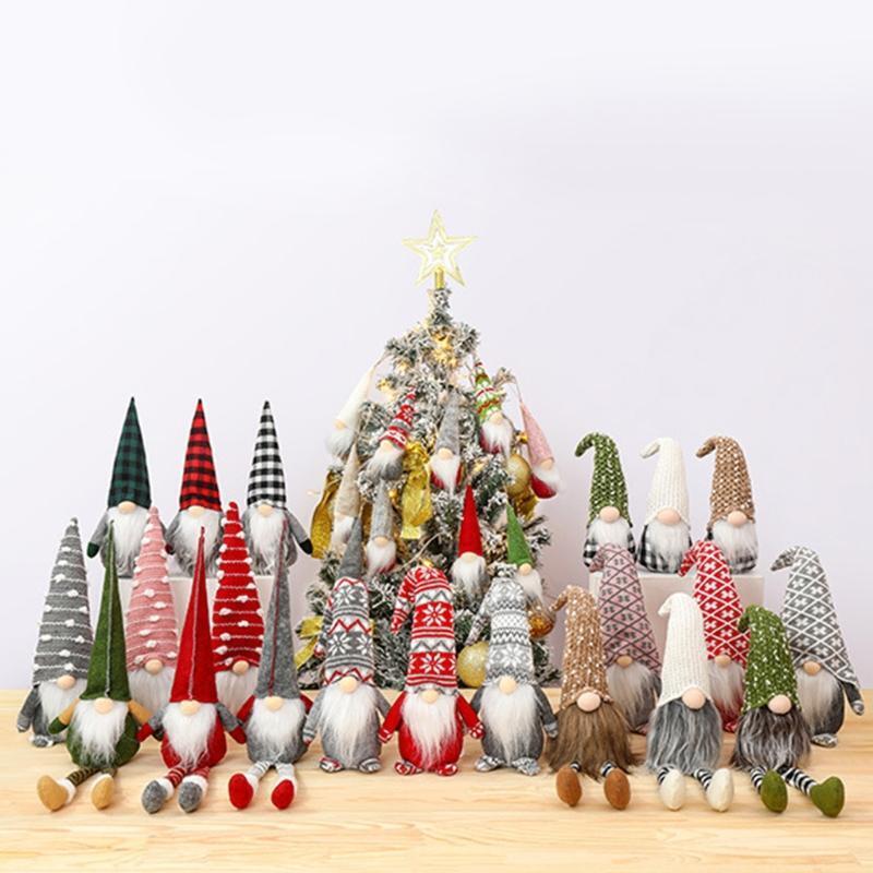 Christmas Tree Hanging Gnomes Ornaments Set of 5 Swedish Handmade Wool Santa Elf