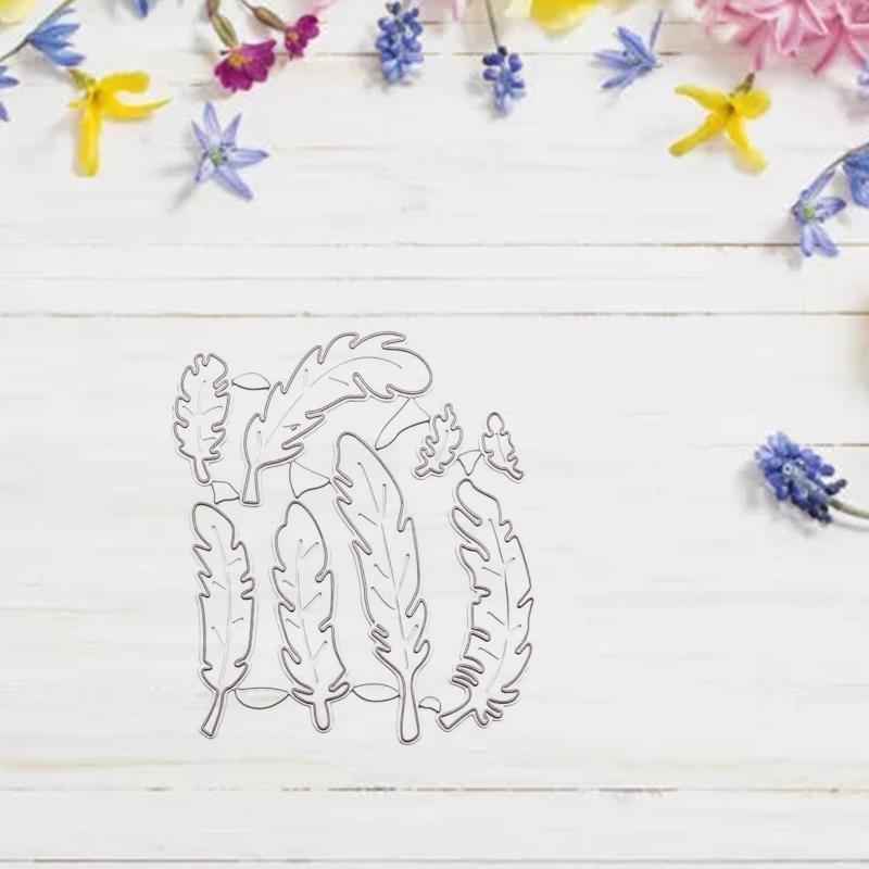 Metal Feather Cutting Dies Stencil DIY Scrapbook Album Paper Card Template Mold