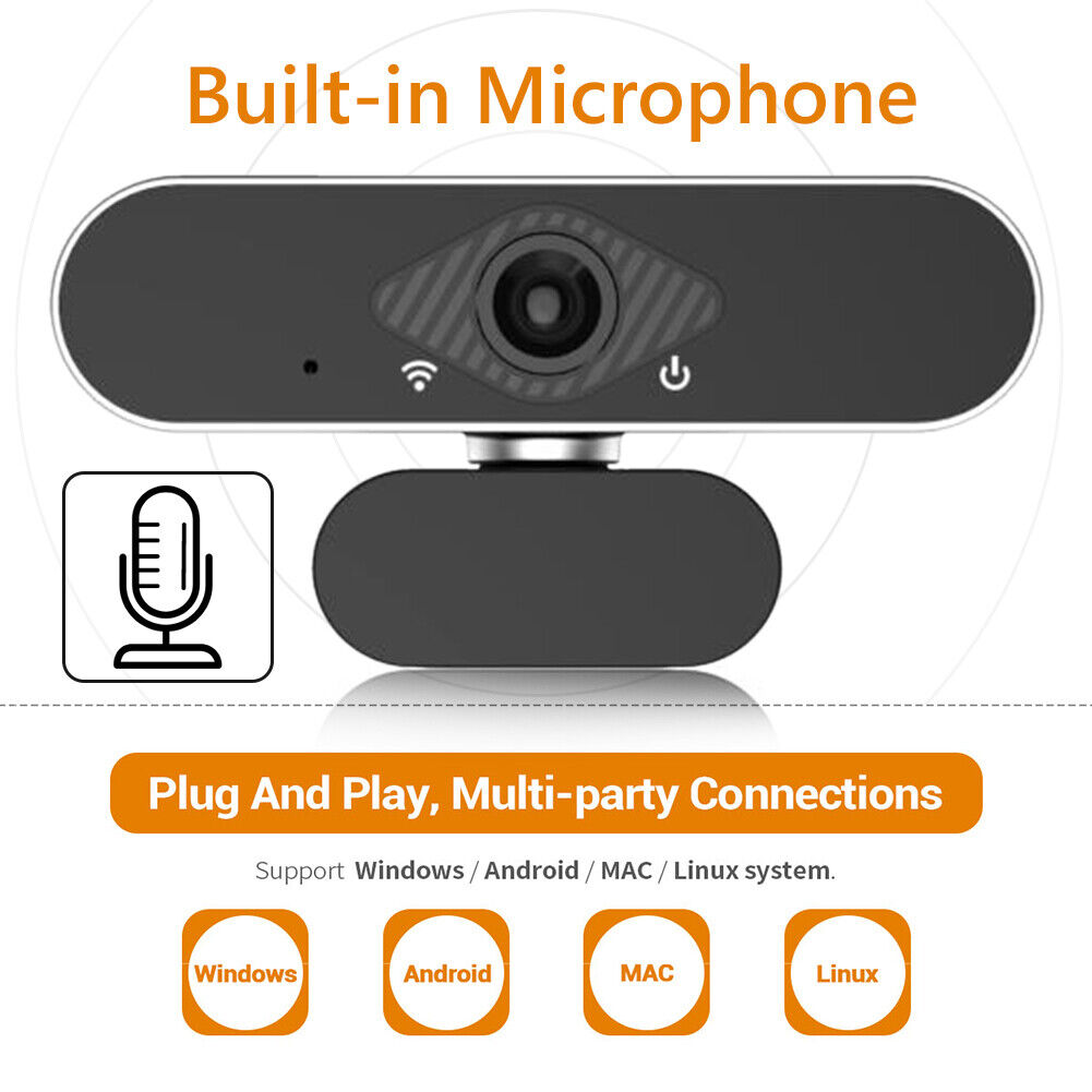 EP-028 1080P FHD Webcam Built-in HD Microphone USB Driver Free Web Camera