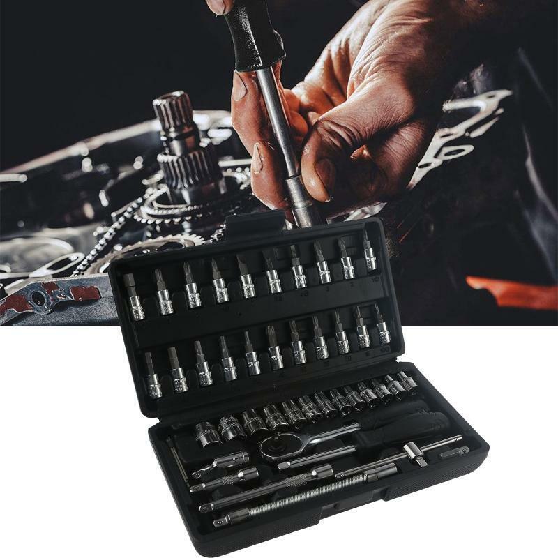 46 in 1 Socket Ratchet Wrench Set for Maintenaning Automotive Mechanical