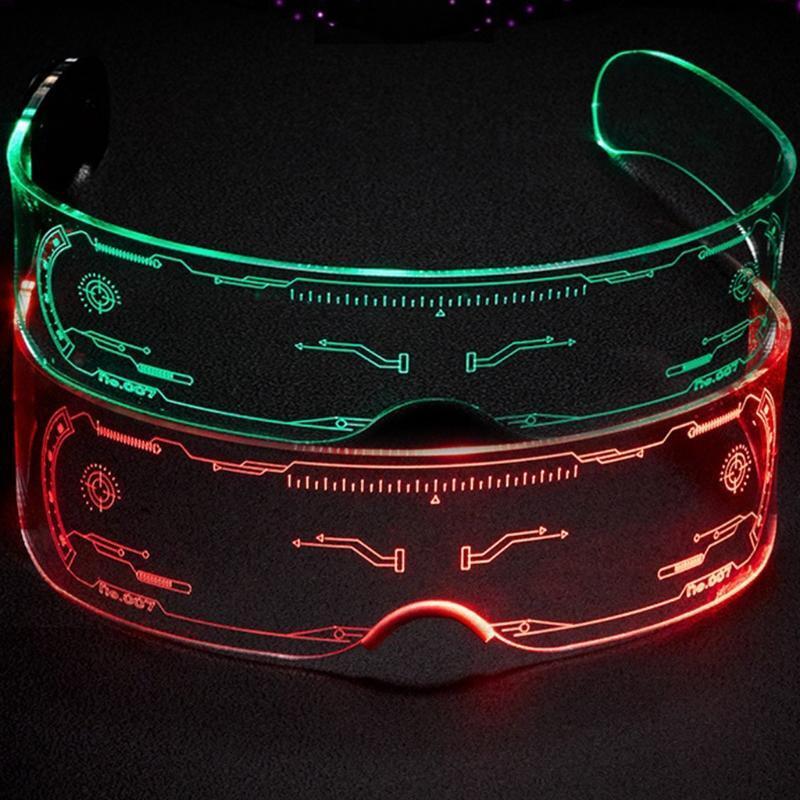 Syllable-Light Emitting Electric Glasses Christmas Colorful Eyewear Punk Style