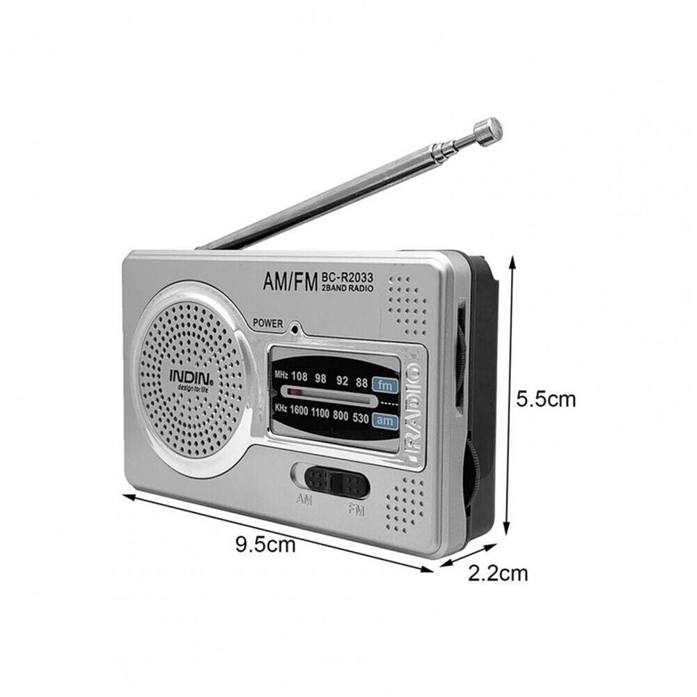 Mini Portable Light Radio Outdoor Emergency AM FM Dual Band with Antenna