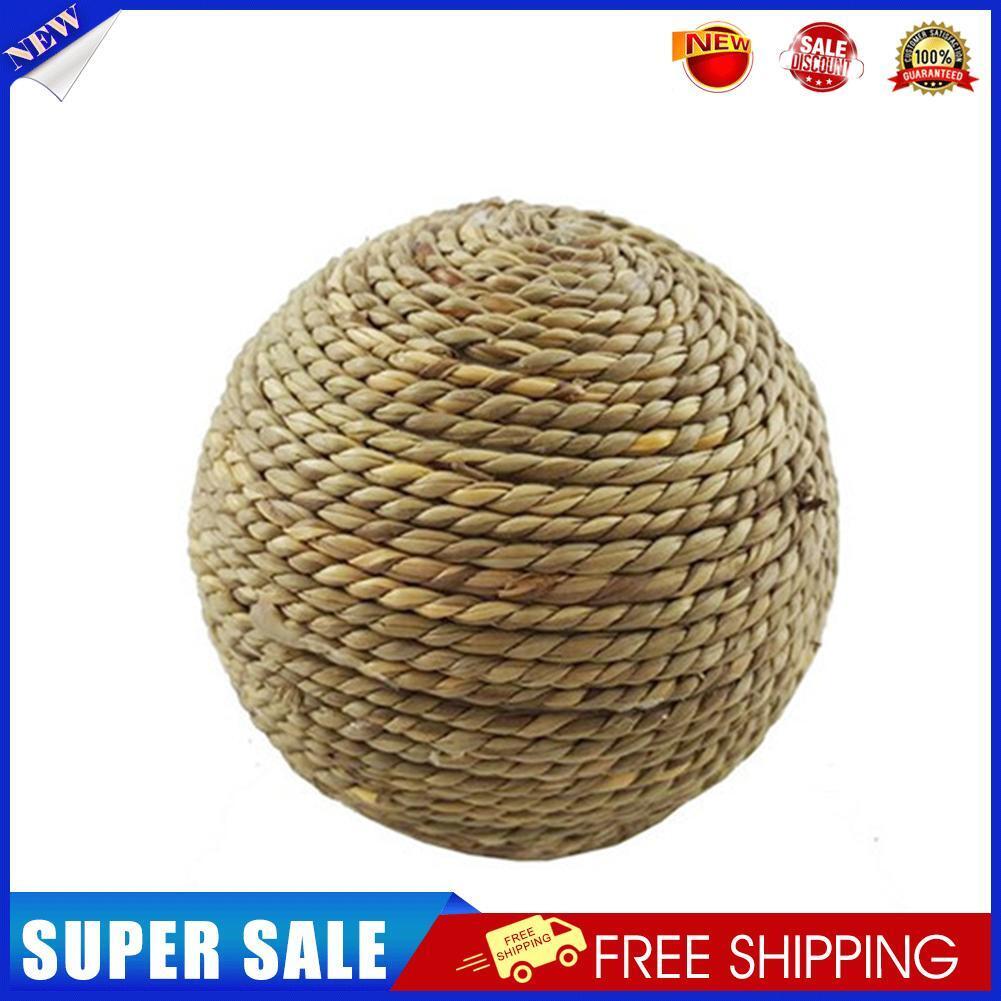 Small Animal Chew Grass Ball Pet Hamster Molar Tooth Clean Balls (Straw)