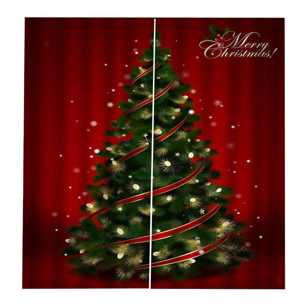 40x55" Christmas Curtains Set Bedroom Child Room Waterproof 2Panels Drapes