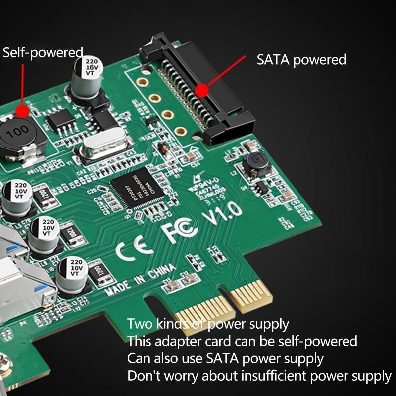 Pci-e to Usb 3.0 4-port Expansion Card 15-pin Sata Power PCI Express Converter