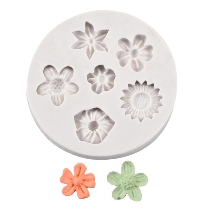 Silicone Fondant Mould Biscuit Molds Flower Shapes DIY Reusable Baking Accessory