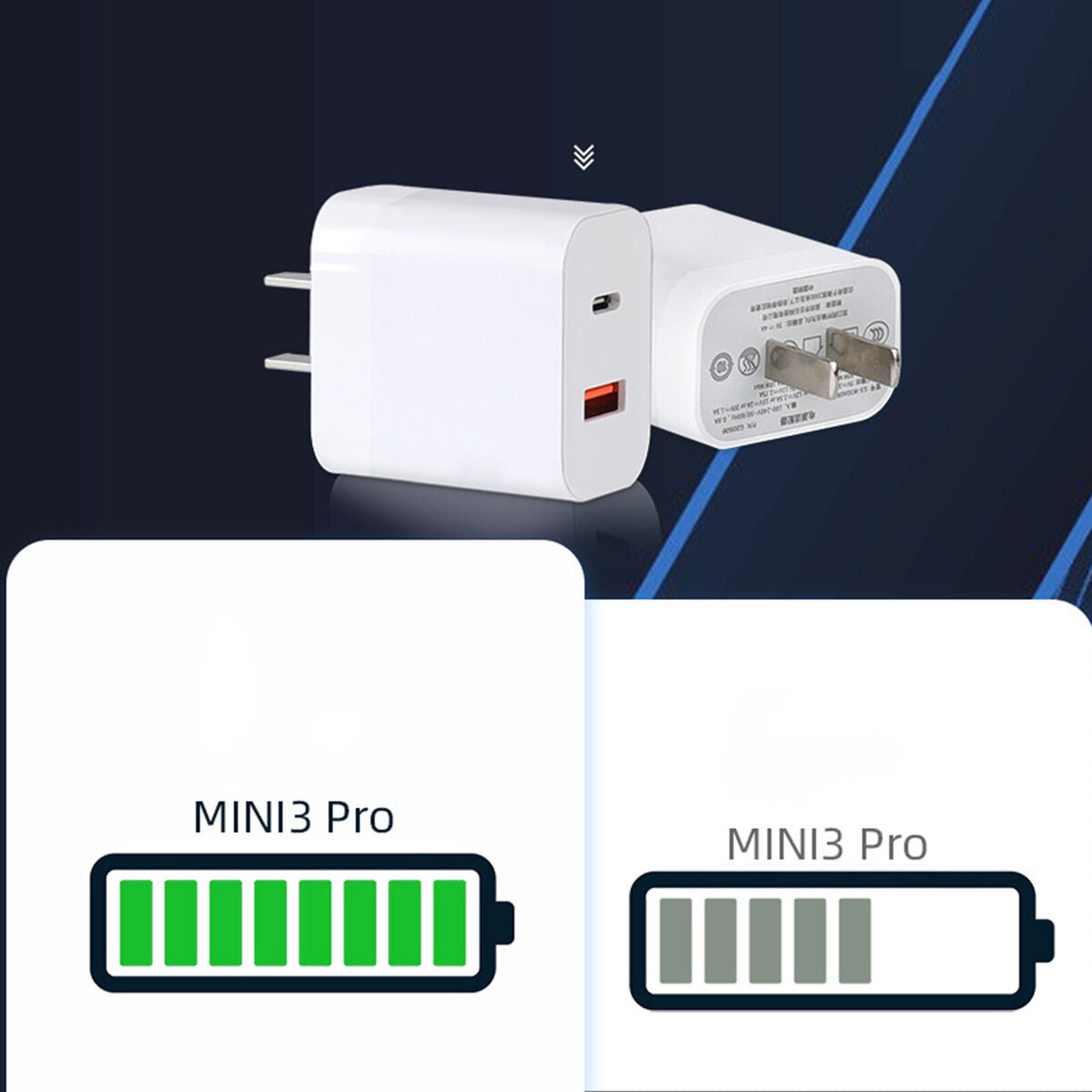 30W USB to Type-C Dual Port Fast Charger Parts for DJI Mini 2/Min 3 Pro Parts A2