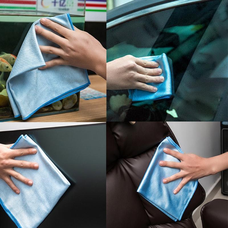 4pcs/set Microfiber Lint-free Cleaning Cloths for Wine Glasses Windows Mirrors