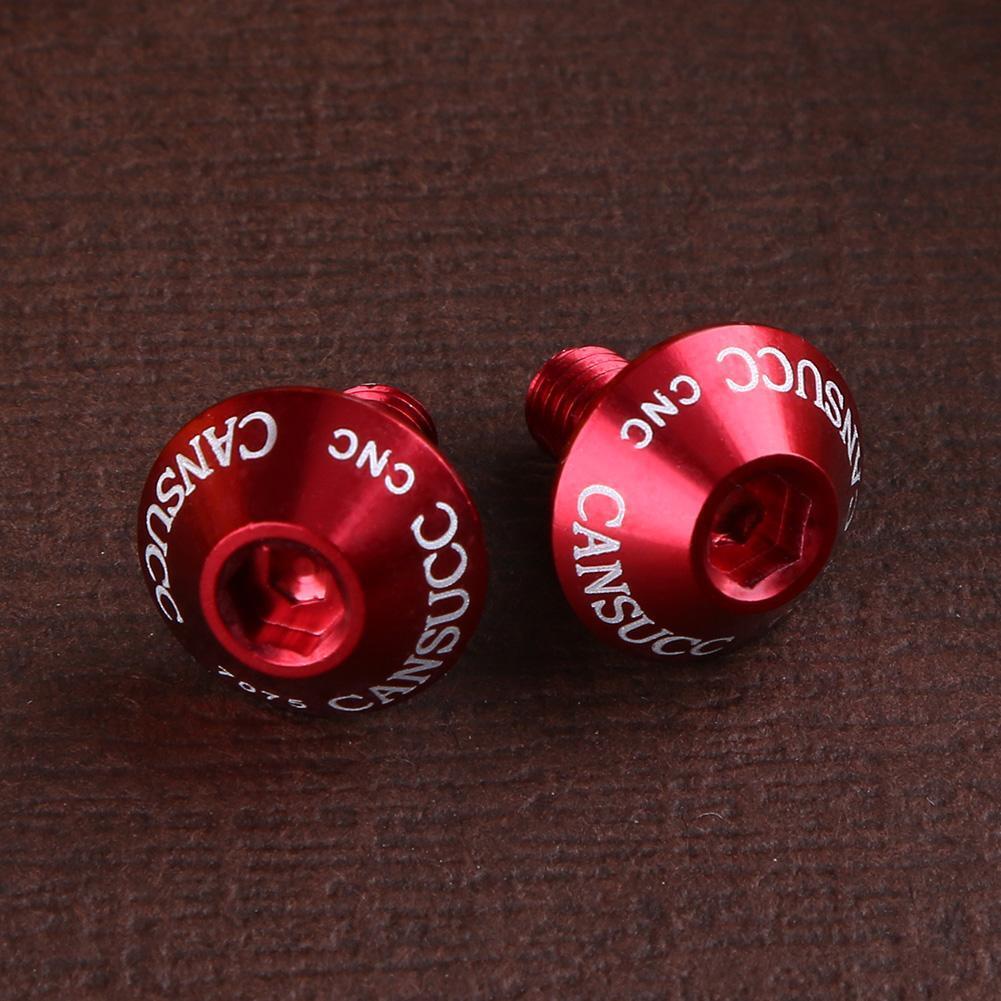 2pcs Aluminum Bicycle Water Bottle Cage Bolt Bottle Holder M5x10mm(Red)