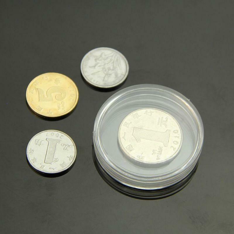 10pcs 35mm Useful Clear Round Cases Coin Storage Capsules Holder Round Plastic