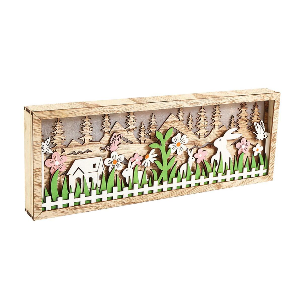 Wooden Easter Bunny , Bunny Ornament  Decor Lamp for Desktop,