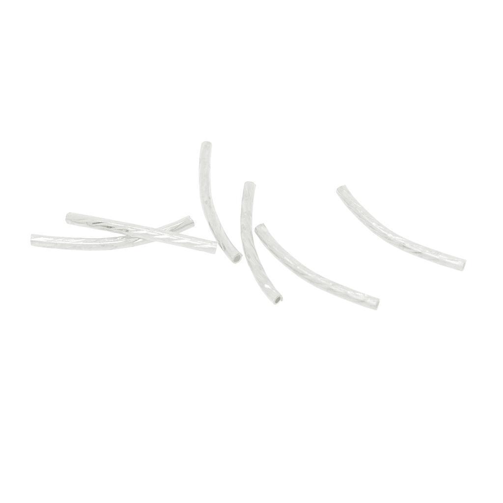 400Piece Engraved Curved Tube Noodle  Jewelry Making 25x2mm
