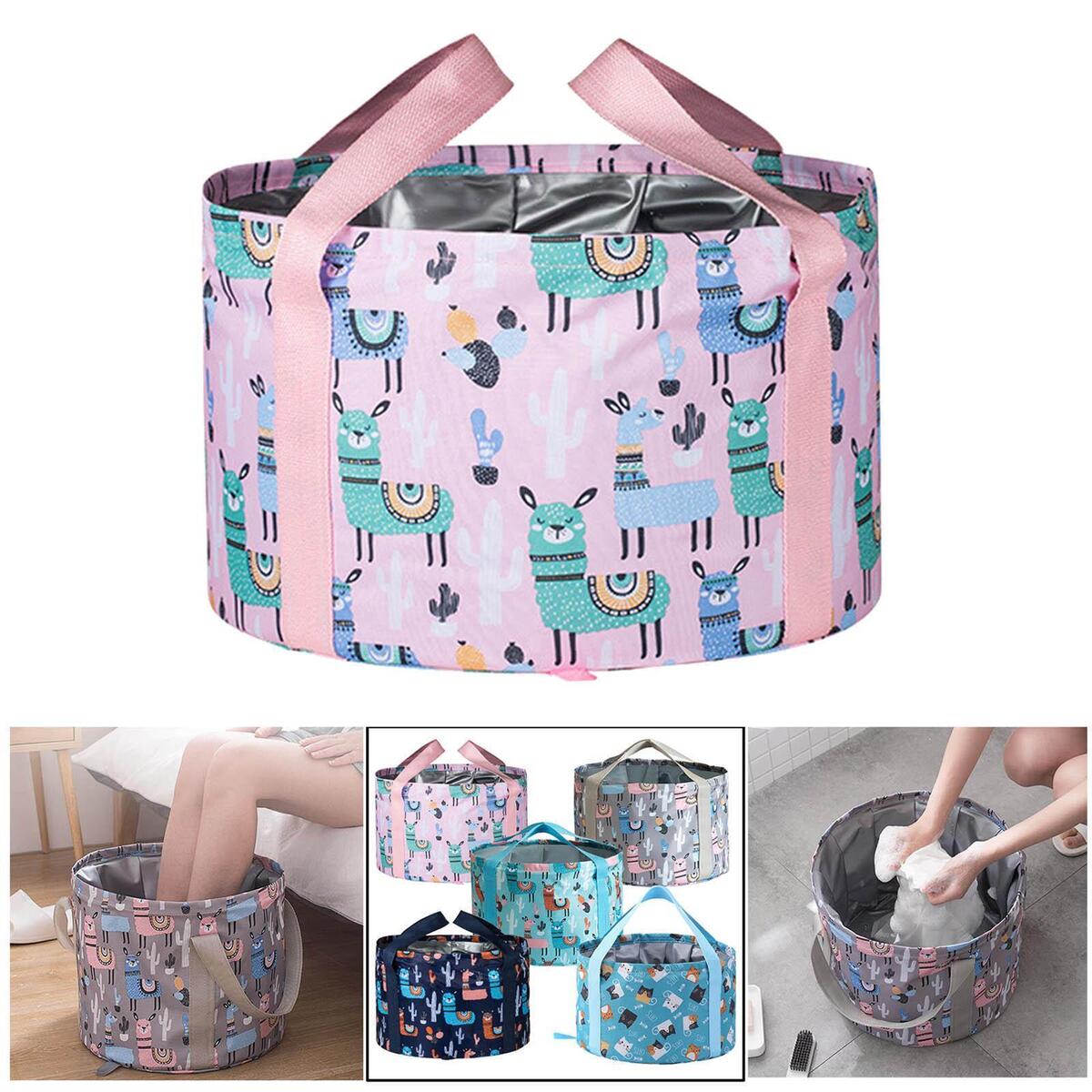 2x Foot Soaking Bath Basin Bath Bag for Travel Outdoor Camping Washing 21L