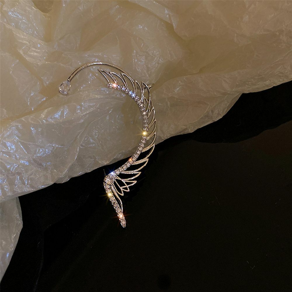 Sparkling Exquisite Zircon Ear Wrap Dangle Stud Earrings Wing Earrings Ear Cuff