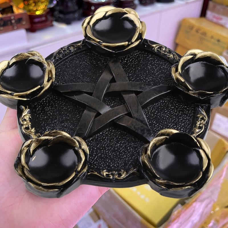 Altar Plate Divination Ceremony Candle Holder Astrology Pentacle Altar Plate