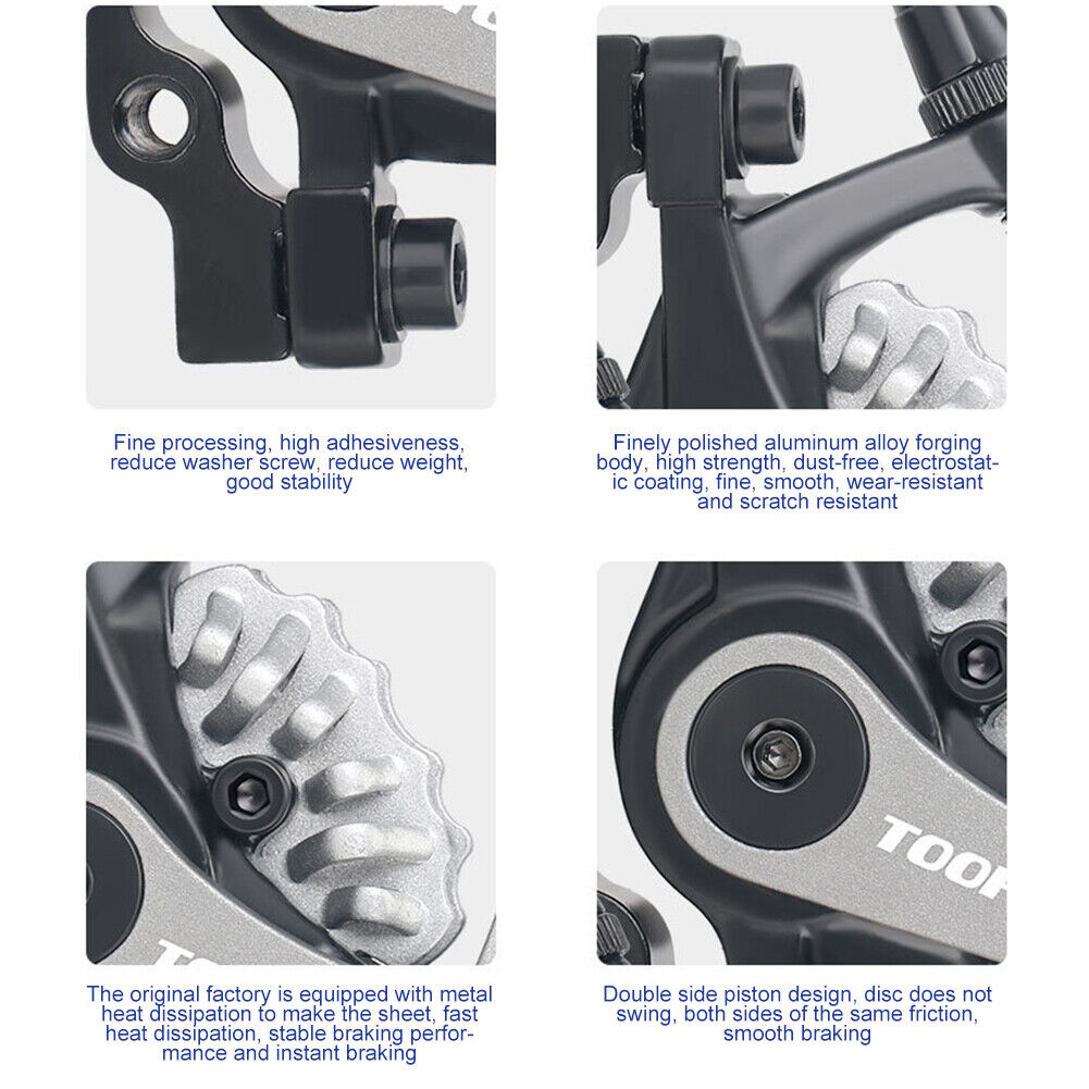 TOOPRE F180/R160 ?Dual Piston Bike Bicycle Rear Disc Brake Caliper (Grey)