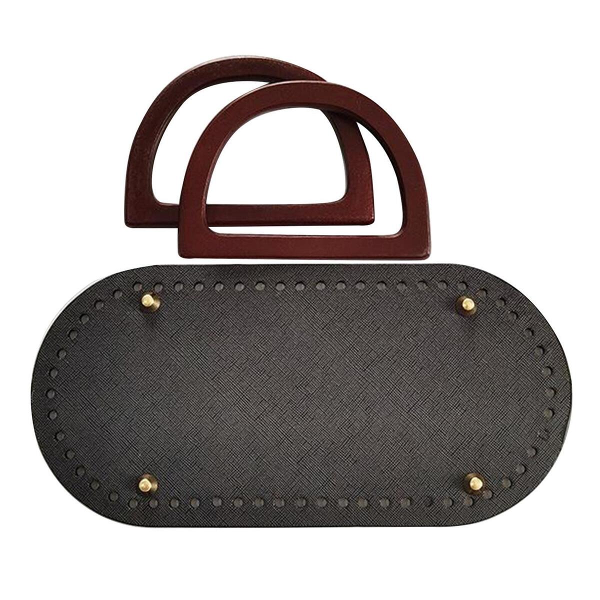2 Pieces Hardened DIY Handmade Bag Bottom Pads Insert Base Purse Black