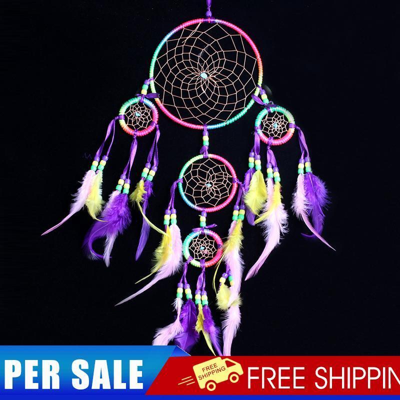 Multicolor Handmade Dream Catcher Feathers Wall Hanging Decor Gift
