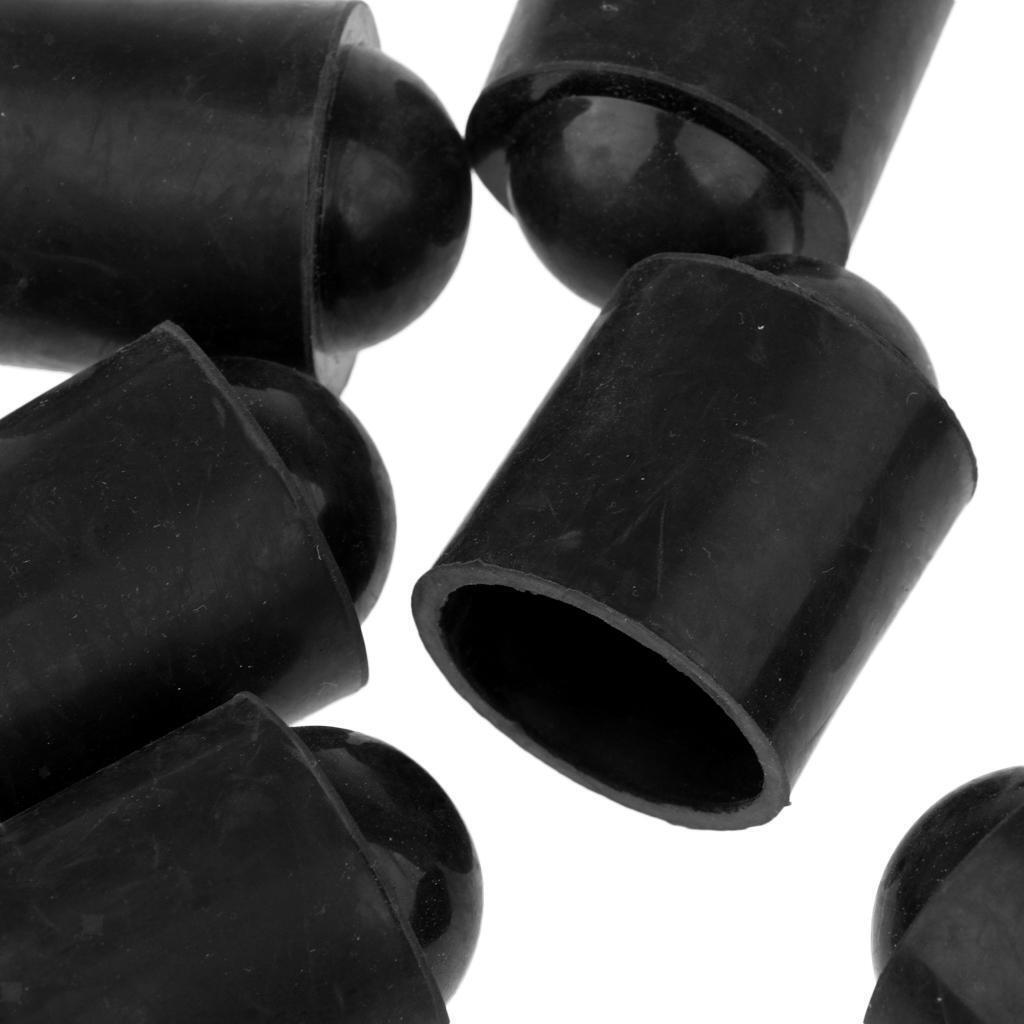 10 Count Pool Cue Tip Cover Protective   Billiard Stick Rubber Protector Black
