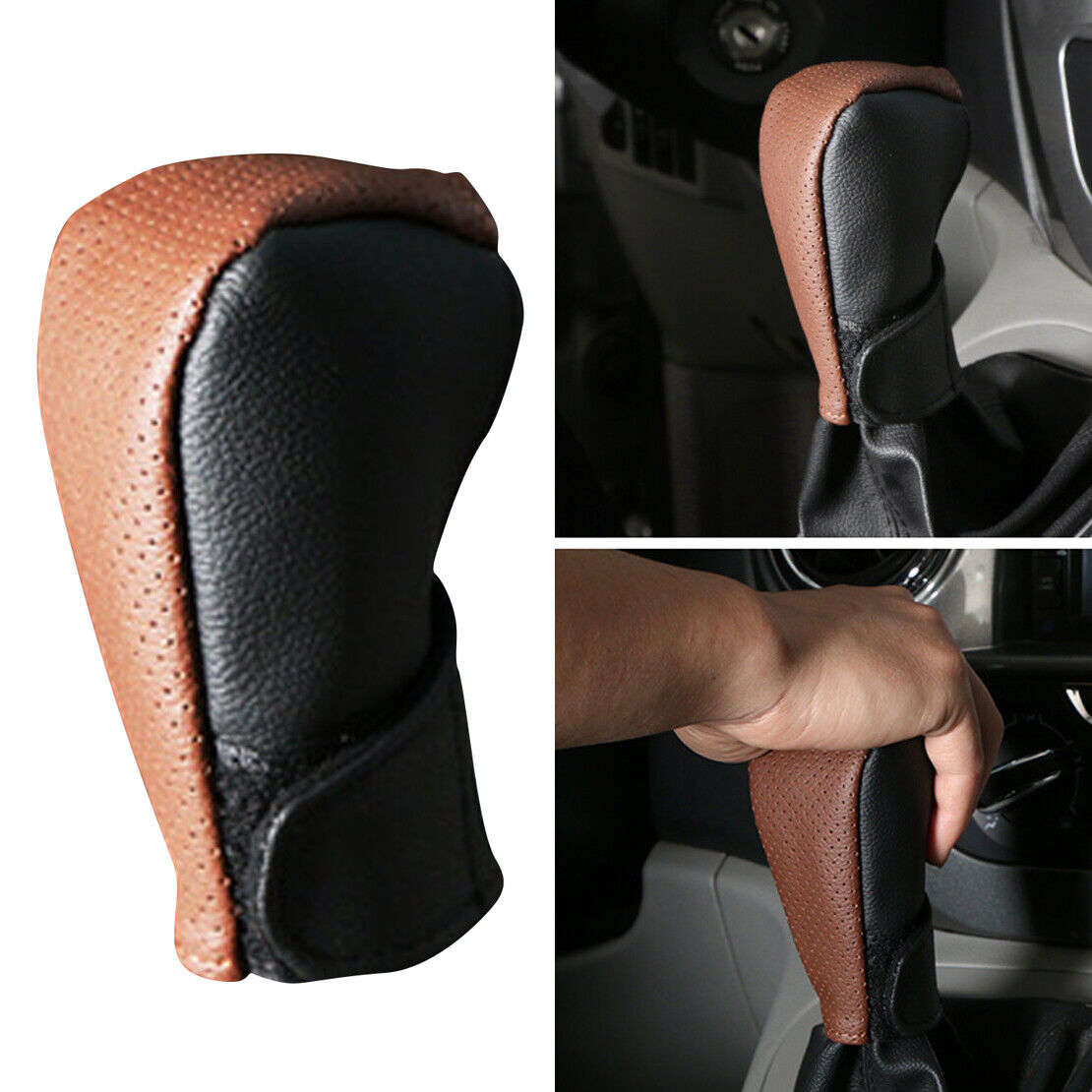 Gear Shift Knob Cover Handbrake Lever Hand Non-Slip Protector for Car Truck