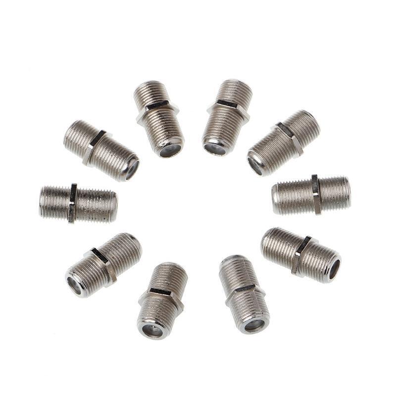 10 Pcs Joiner Barrels Connector F Plug Coupler Adaptor 4 Sky Plus HD TV Coax