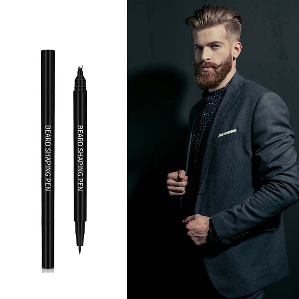 2 in 1 Beard Filling Pen Double Head with Brush Durable Male Styling Tools