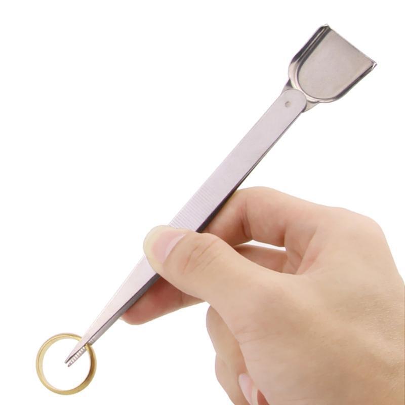 Diamond Tweezer with Scoop for Stones Bead Work Gemologist Tweezers Shovel End