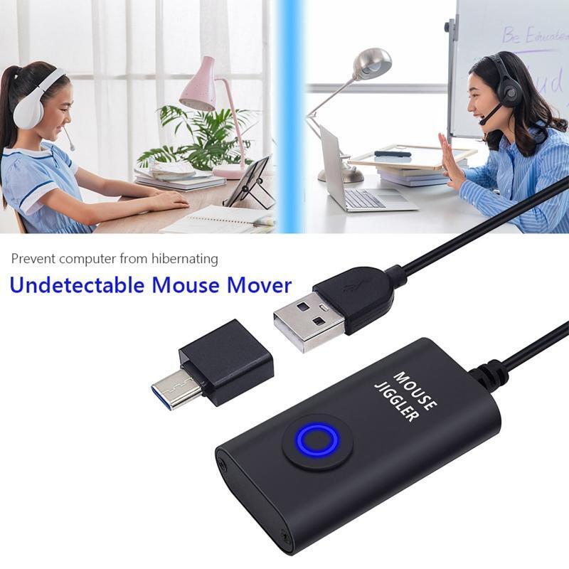 USB Mouse Jiggler Mouse Mover Random Movement,On/Off Switch Keeps Computer Awake