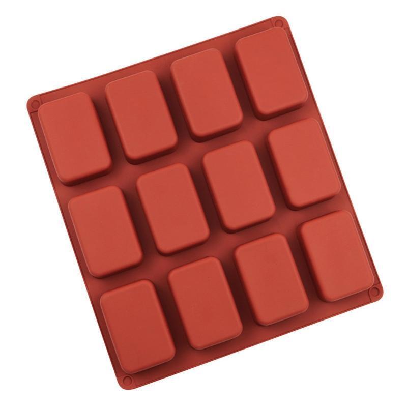 Soap Silicone Molds 12 Cavities Square Baking Mold for Soap Candles Jelly DIY