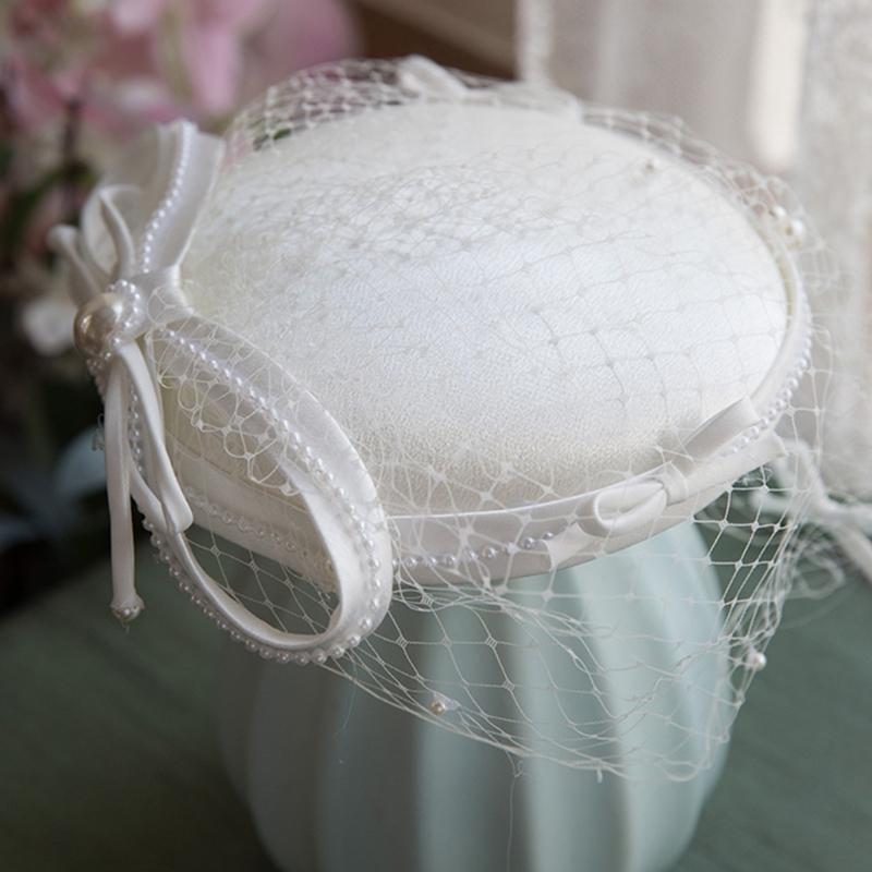 Mini Elegant Veil Fascinator Hats with Bow Short Lace Fit for Women and Girls