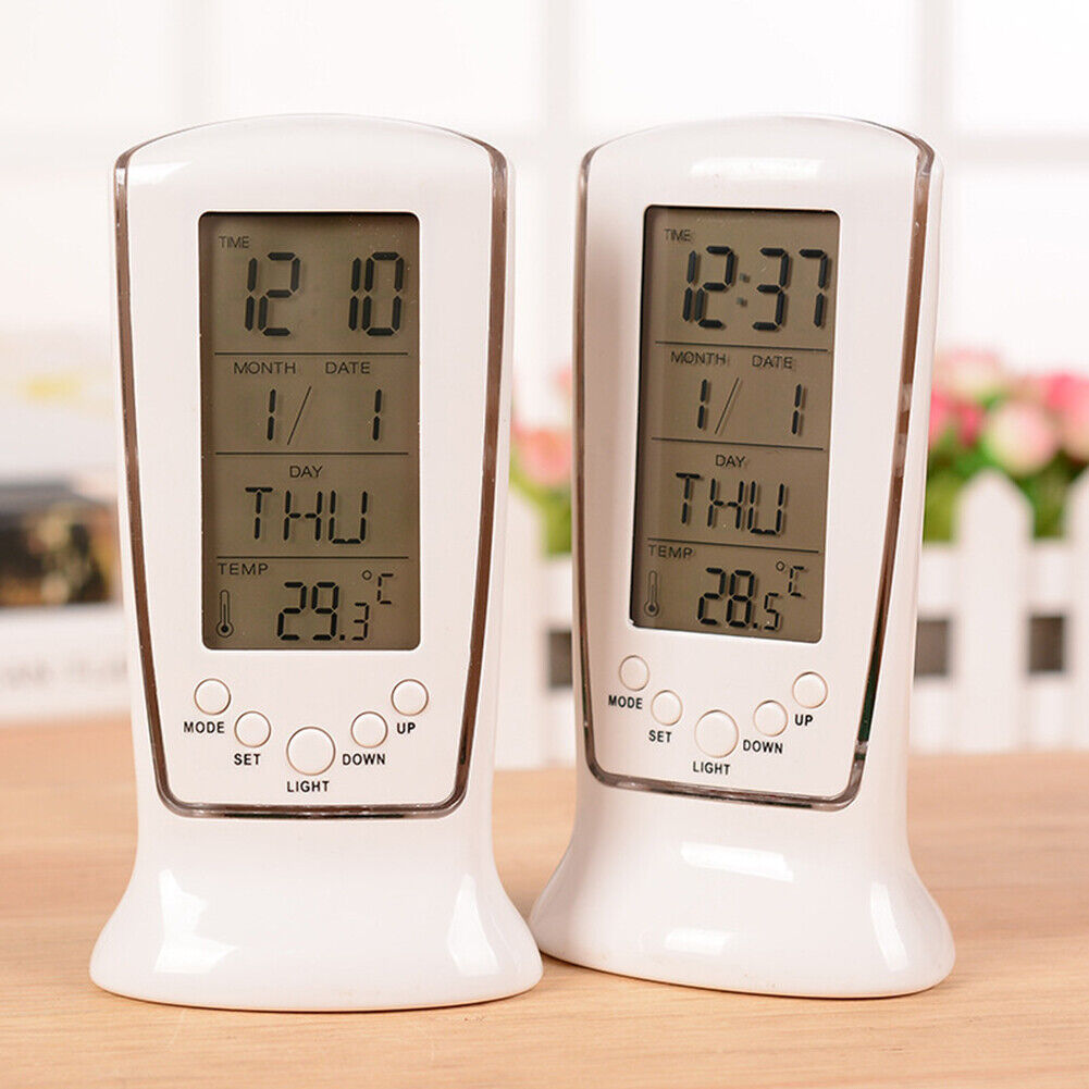 Mini Digital Clock Backlight Calendar Thermometer Display LCD Alarm Clock