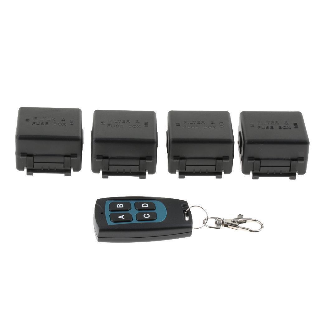DC 12V 1 Channel RF Remote Relay Switch Transmitter And 4 Receivers