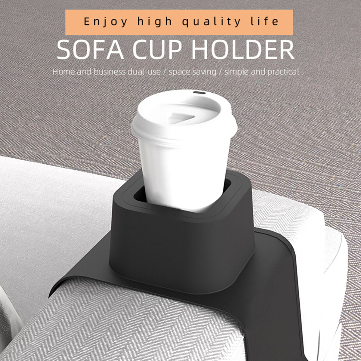 Sofa Arm Tray Table, Silicone Foldable Couch Armrest Side Holder for Drinks