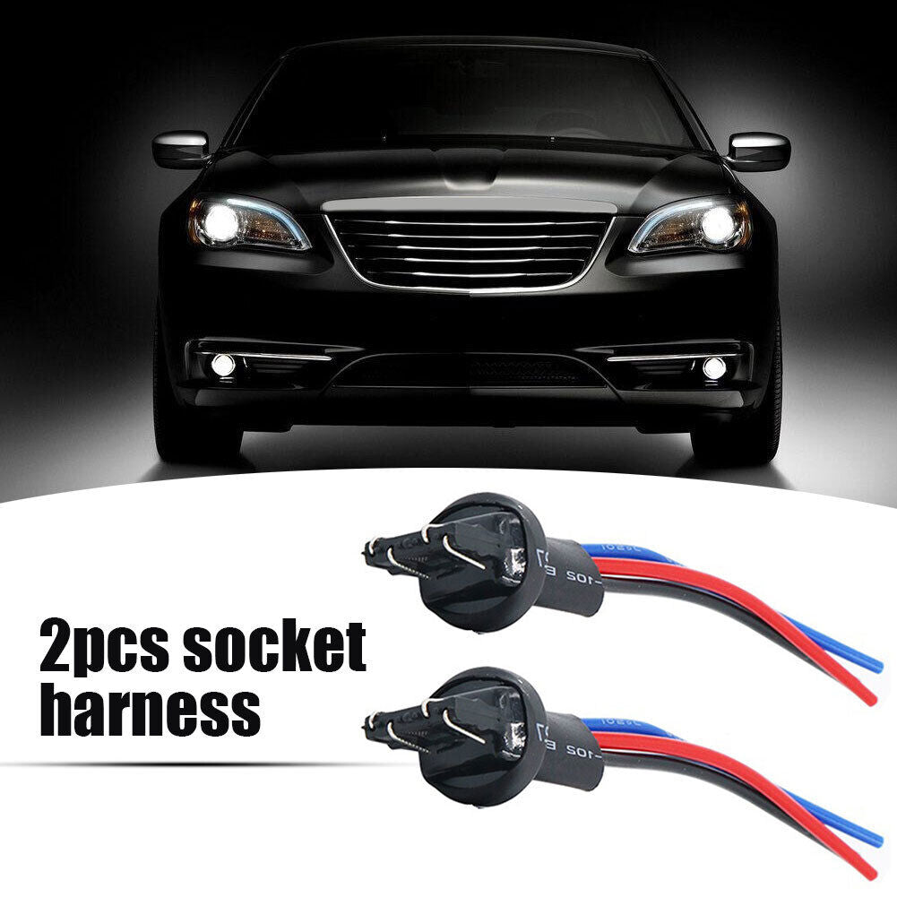 2pcs 7443 T20 Bulb Connector Male Adapter for Car Turn Signal Bulb Socket
