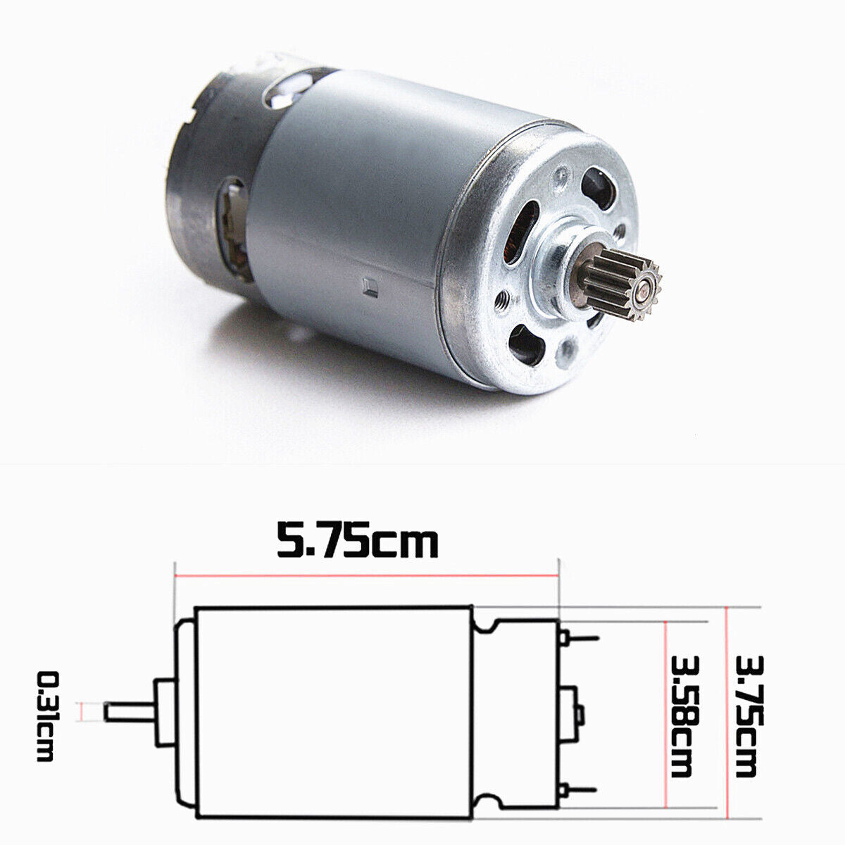 RS550 DC Motor 21V 29800RPM Electric Saw Motor with 14 Teeth 8.2mm Gear