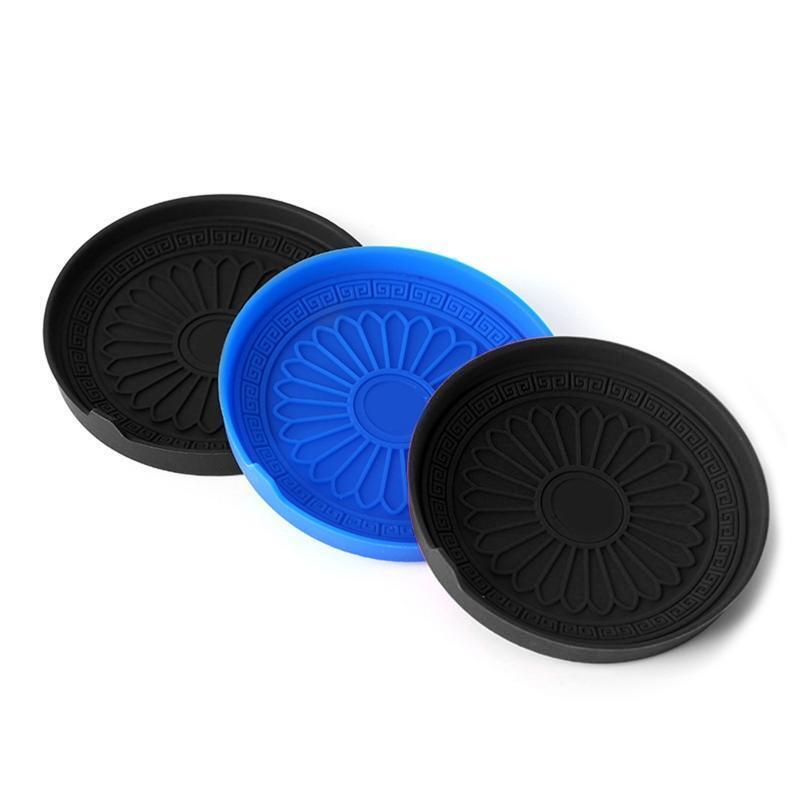 4Pcs 7cm Diameter Silicone Car Coasters for Cup Holder Non-slip Water Cup Pads