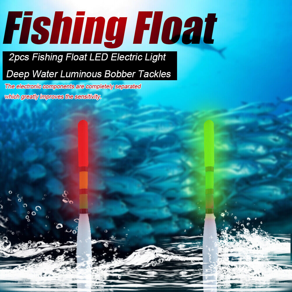 2pcs Fishing Float LED Electric Light Deep Water Luminous Tackle (Green)