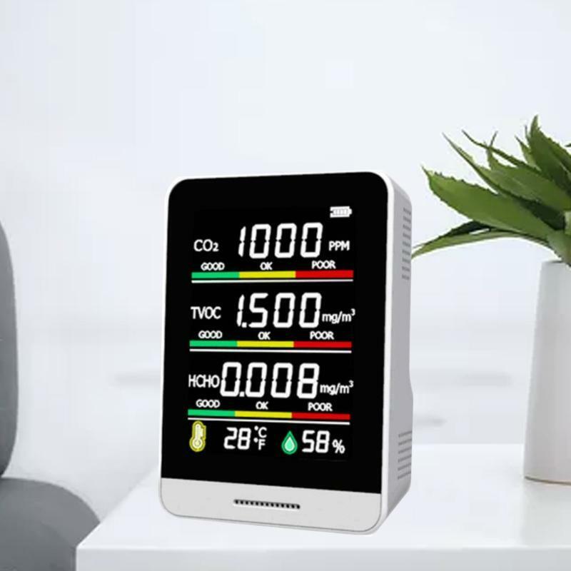 CO2 Detector TVOC HCHO Temperature Humidity Detecting Tool Intelligent Monitor