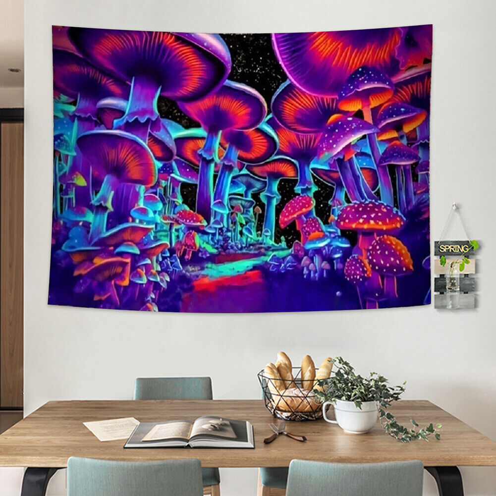 Multifunction Mushroom Wall Tapestry Hanging Blanket Beach Camping Carpet
