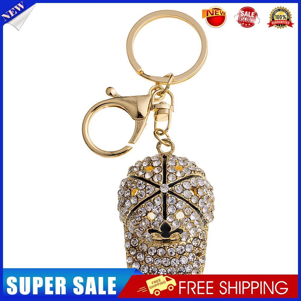 Crystal Hat Keychain Rhinestone Women Bag Pendant Key Ring Jewelry Gift (B)