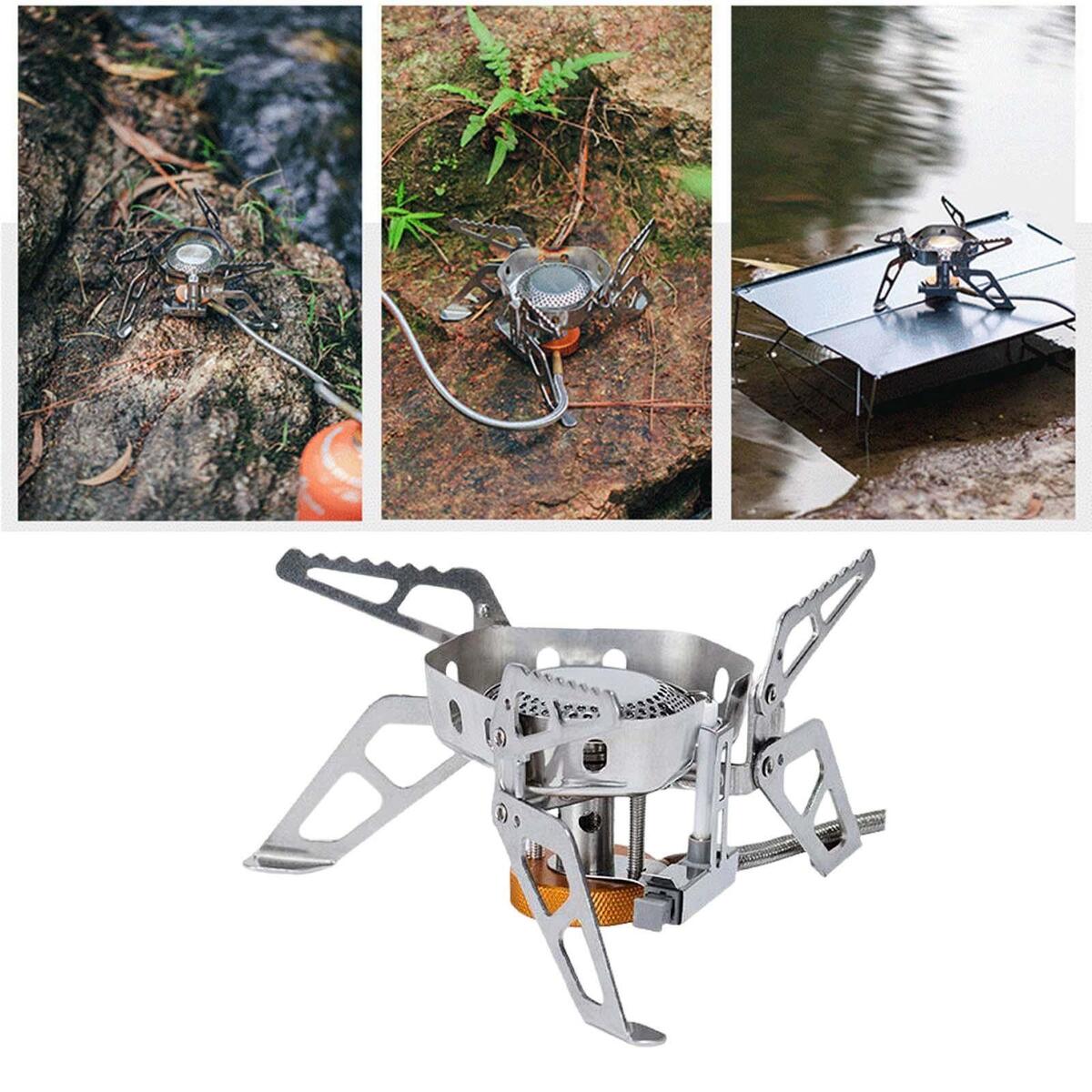 2600W Camping Gas Stove Windproof Camp Stove for Outdoor Backpacking Travel