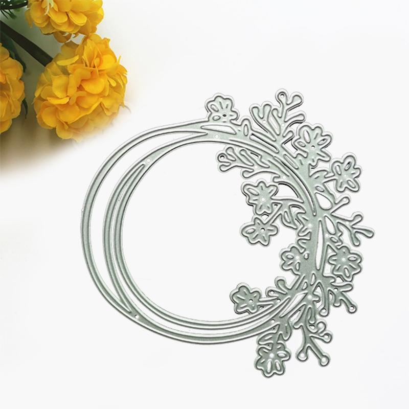 Metal Cutting Dies Garland Flower Frame Combination Embossing Puzzle Die Stencil