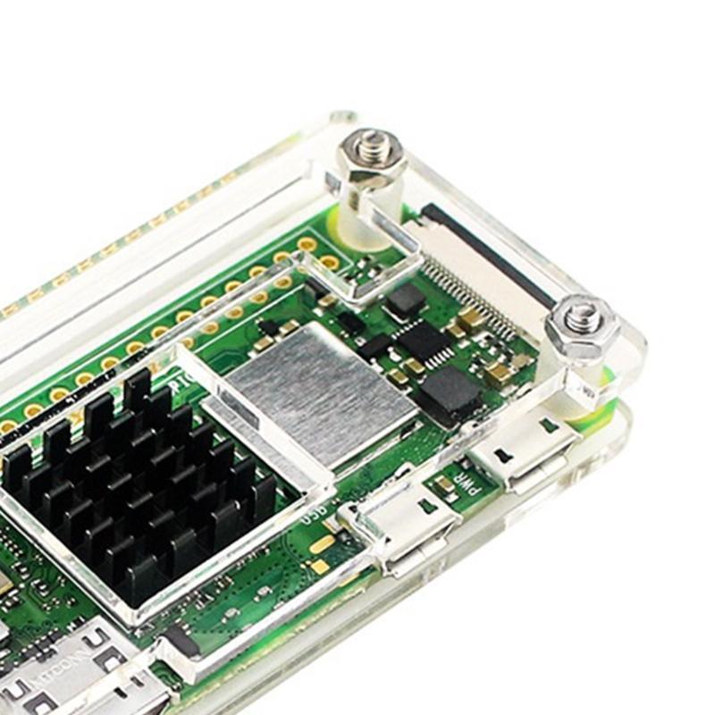 for Raspberry Pi Zero 2 W Acrylic Case Transparent Shell with Aluminum Heat Sink